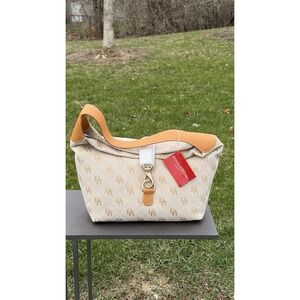 Dooney & Bourke DB Monogram Large Lock Sac Desert Canvas Bag NWT